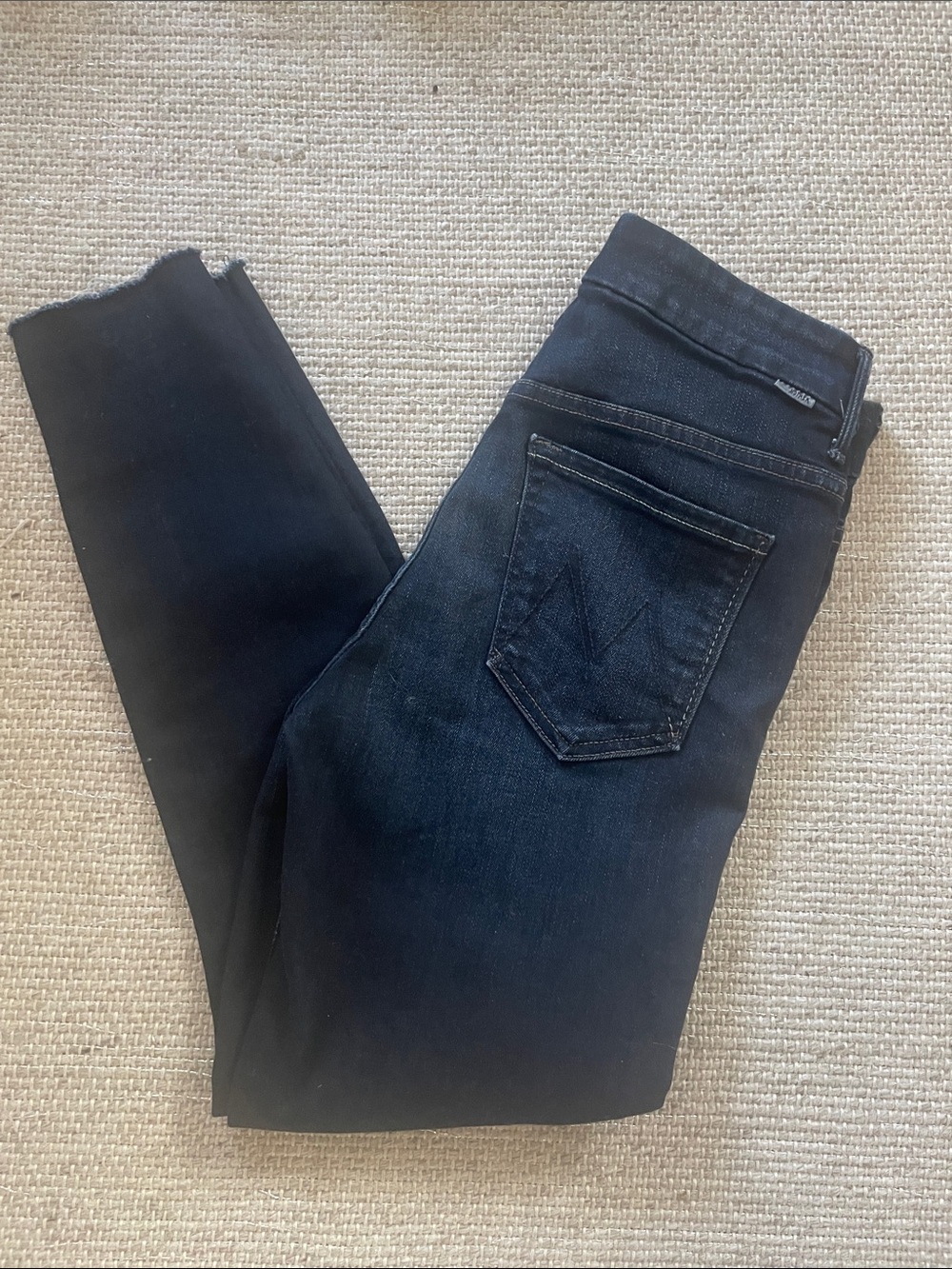 MOTHER Dark Blue Denim Jeans - Indigo Wash